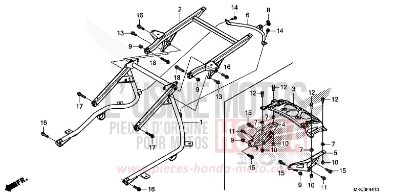 APPUI BAGAGES for Gold Wing CANDY ARDENT RED (R367B) from 2018